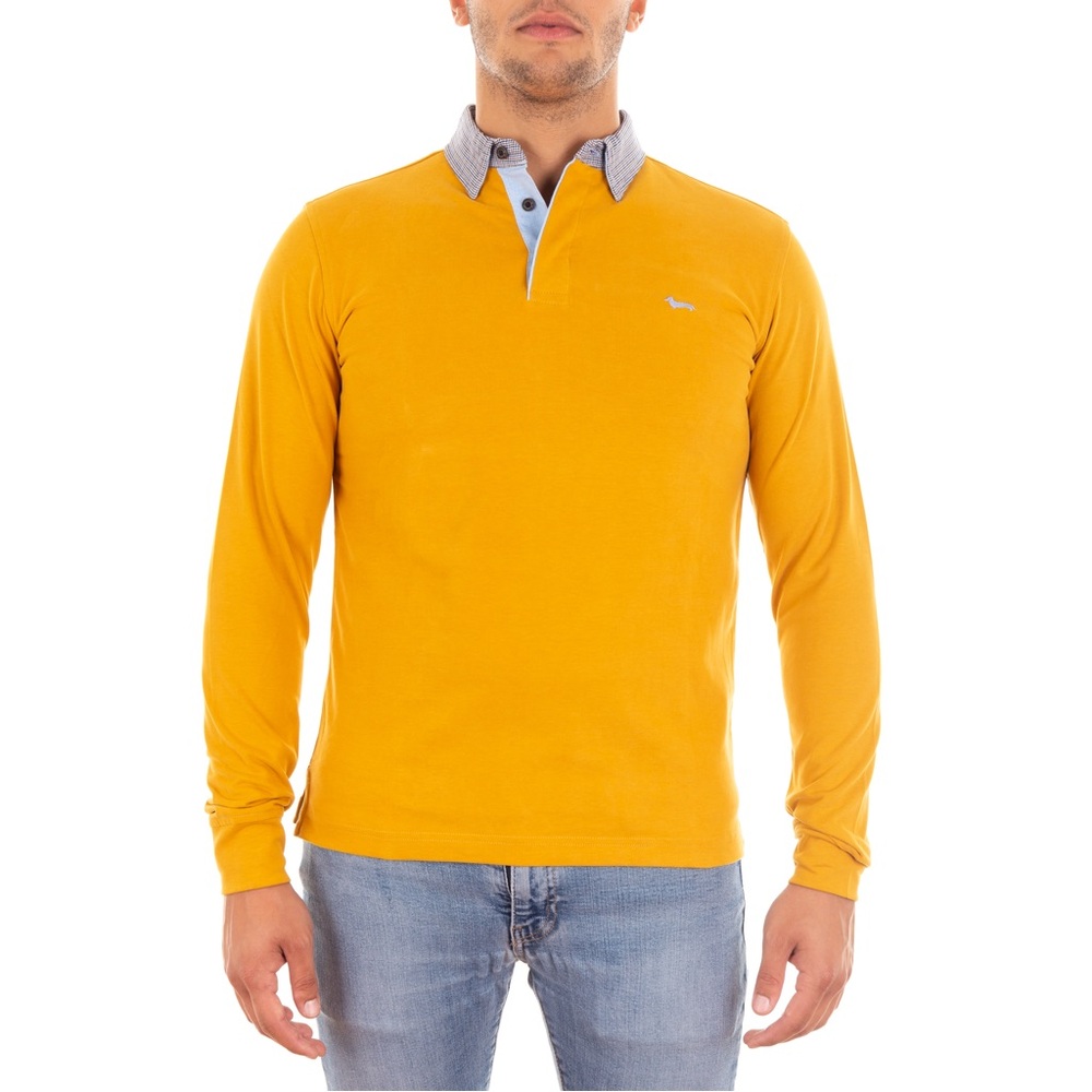 Harmont & Blaine Vietri Long-Sleeved Polo Shirt With Contrasting Collar